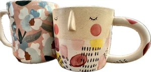 2 Anthropologie Coffee Mugs By Fotini Tikkou Visage Becher & Maggie Stephenson - Picture 1 of 18