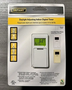 Defiant Daylight Adjusting Indoor Digital Timer 469 637 White Switch Face Plate - Picture 1 of 2