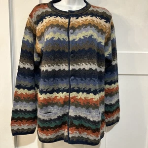 Damen Sillpa 100% Alpaka Bunt Strickjacke Pullover Artsy Peru Medium - Bild 1 von 9