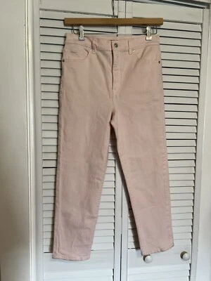 Pantalones de mezclilla para mujer EXPRESS talla 8 NUEVO Mamá Jeans rosa tiro alto recto Foto 1 de 4