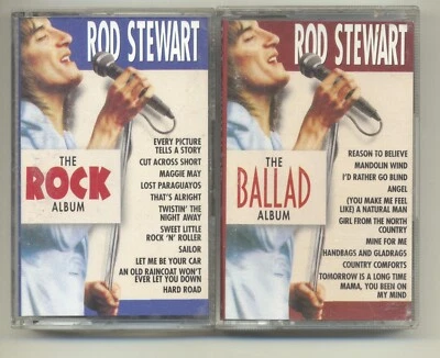 (2) ROD STEWART CASSETTES - THE BALLAD ALBUM & THE ROCK ALBUM - LIKE NEW !! - Image 1 of 4