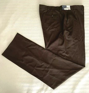 Stafford Essentials Wrinkle Resistant Brown Trouser Size: 50"W x Unhem 42" - Picture 1 of 10