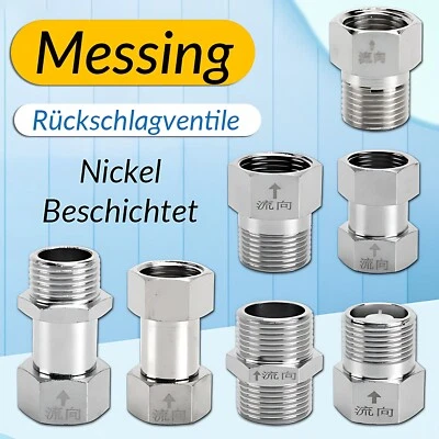 Rückschlag Ventil Messing 1/2 3/4 1 Zoll Wasserhahn Rückschlagventil IG und AG - Bild 1 von 3