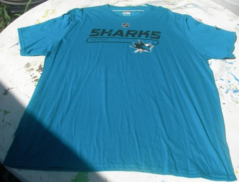 FANATICS & NHL SIZE 2XL MENS SAN JOSE SHARKS TEAL T-SHIRT Cover