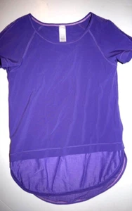 EUC IVIVVA by LULULEMON GIRLS ACTIVE PURPLE S/S MESH LAYER SHIRT SIZE 8 - Picture 1 of 4