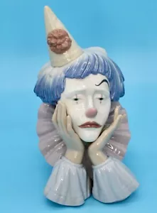 Statuina porcellana testa di busto pagliaccio LLADRO SAD JESTER altezza 12,5". Ottime condizioni. - Foto 1 di 9