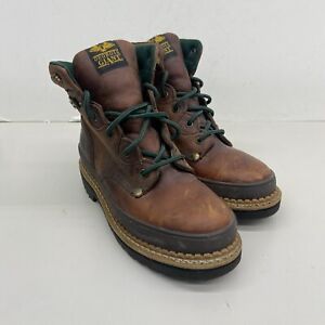 Georgia Boot G3374 Giant Brown Leather Lace Up Steel Toe Work Boots Womens 8