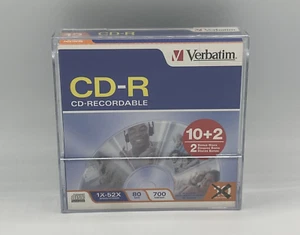 Verbatim CD-R CD-Grabable 1x-52x 80 min 700 mb Sin Abrir NUEVO Cantidad 12 Discos - Imagen 1 de 5