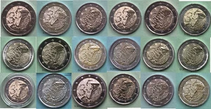19 x 2 euro monete commemorative 2022 programma Erasmus monete euro con moneta Malta - Foto 1 di 1