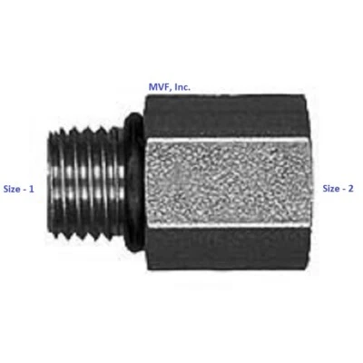 1/2" Male SAE ORB x 1/2" Female NPTF Straight Adapter Hydraulic 6405-08-08 - Image 1 of 3