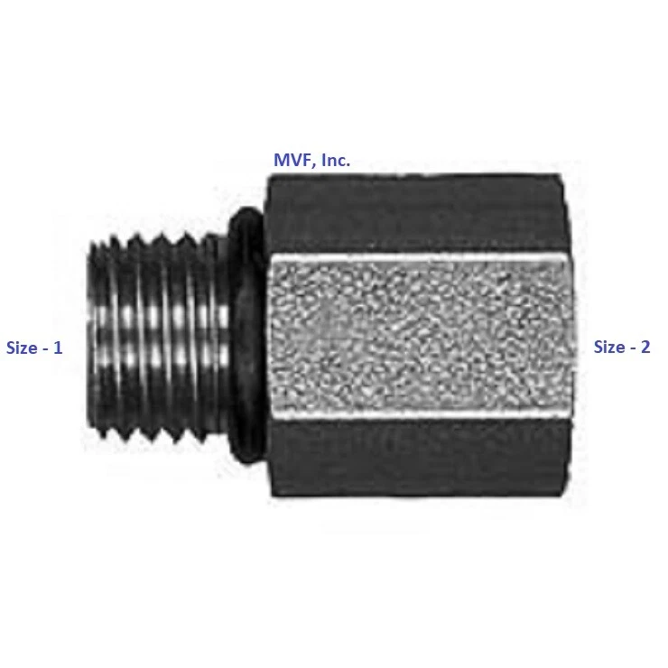 1/2" Male SAE ORB x 1/2" Female NPTF Straight Adapter Hydraulic 6405-08-08 - Image 1 of 3