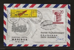 Yugoslavia 1960 cubierta de correo cohete - Maribor - EZ 4C1 - Imagen 1 de 2