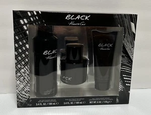 3pc Set KENNETH COLE Black 3.4oz EDT Aftershave 3.4oz + 6 oz All Over Body Spray - Picture 1 of 5