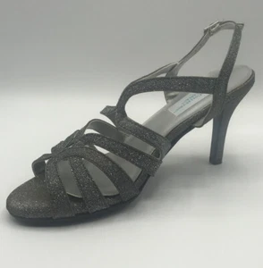 Dyeables Womens Shoes Paisley Pewter Open Toe Slingback Sandals Size 8.5 - Picture 1 of 8