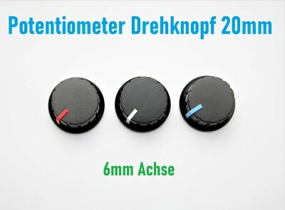 Potentiometer Drehknöpfe Achse 6mm Poti Knopf Regler Drehknopf  Einstellknopf  - Bild 1 von 4