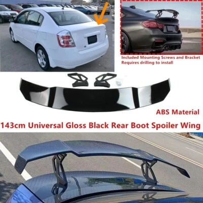 For 2007-12 Nissan Sentra Gloss Black GT-Style Trunk Spoiler Wing 56'' Universal - Image 1 of 4