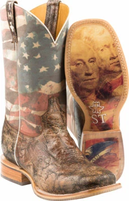 Men's Tin Haul Land Of The Free 11" Cowboy Boots by Tin Haul 14-020-0007-0386 - Image 1 of 3