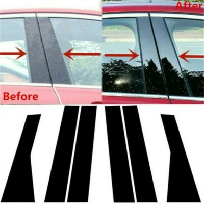 6pcs Pillar Posts Door Trim Piano Cover Window For Jeep Grand Cherokee 2011-2021 Foto 1 de 4