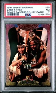1994 Mighty Morphin ZACK & TRINI Rangers POWER FOIL Series 2 Hobby # 89 PSA 7 - Picture 1 of 2