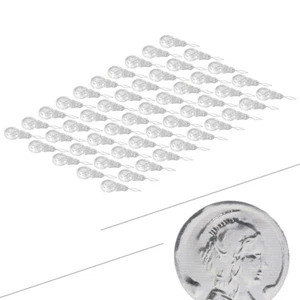50 STCK. Metalldraht Nadel Einfädler Silber Hand Nähen Stich Einfügen Werkzeug 1,7 Zoll - Bild 1 von 13