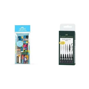 Apsara Scholars Kit + Faber Castell Pitt Artist 6 Pens Pitt Pens Black Art Gift - Picture 1 of 6
