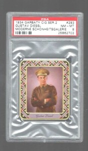 1934 GARBATY FILM STARS  #293  GUSTAV DIESSL   PSA 8 NM/MT  4 HIGHER POP 1  RARE