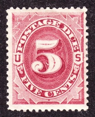 US J25 5c Postage Due Mint F-VF OG HR SCV $100 - Image 1 of 2