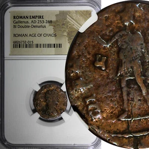 ROMAN.Gallienus AD 253-268  BI Double-Denarius / MARS NGC (15) - Picture 1 of 5