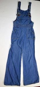 Vintage HIS Brand Bell Bottom Flared Denim Overalls Womens 32x33 - Picture 1 of 5