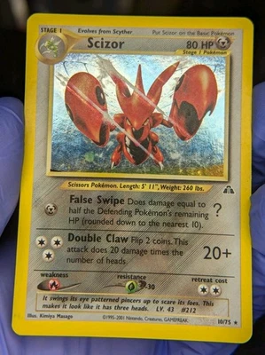 Scizor 10/75 Holo Neo Discovery Set Pokemon Card - LP Foto 1 de 4