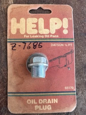 Tapón de drenaje de aceite de motor Motirmite 3/8 PT tamaño de cabezal 17 mm. 65170 DATSUN Help Foto 1 de 3