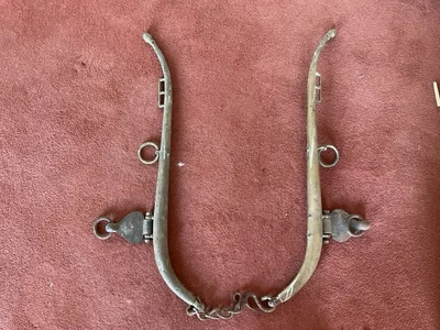 VICTORIAN SOLID HEAVY DOUBLE BRASS VINTAGE HORSE HAMES ANTIQUE - Image 1 of 2