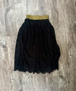 ESSENTIEL ANTWERP Midi Rock Spitze mit goldenem Bund 38 / 8 - Bild 1 von 4