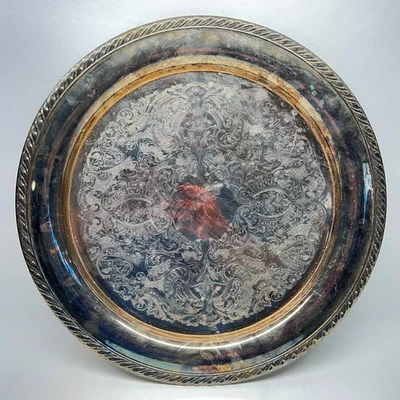 Plato Oneida tono plata 14,75 pulgadas de diámetro Hecho en USA Foto 1 de 4