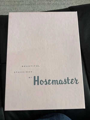Un par de medias de liga de malla Hosemaster en caja vintage talla 10 1/2 Grafito Foto 1 de 4