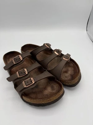 Birkenstock Sandals Women's 39 Brown Triple Strap Florida Soft Bed - Image 1 of 4
