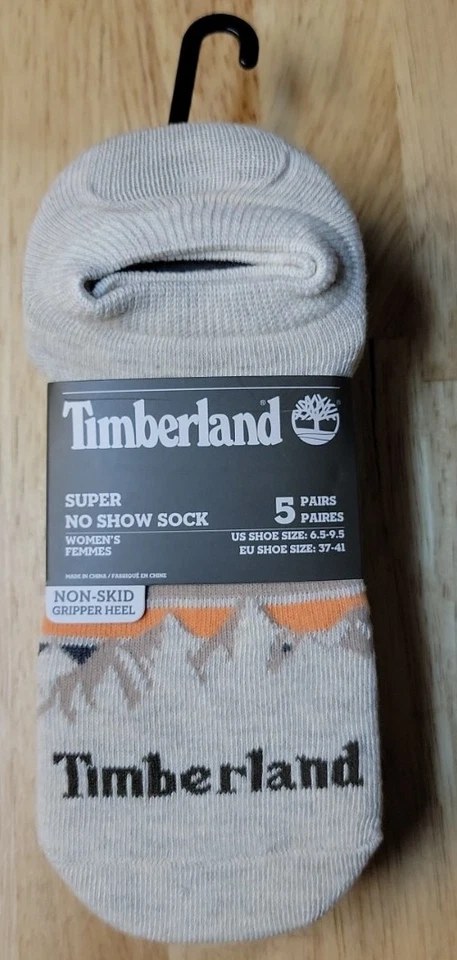 TIMBERLAND Super No Show Oatmeal Peach Taupe Women's Size 6.5-9.5 Set of 5