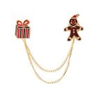 Fashion Christmas Brooch Tassels Chain Clothing Pin Santa Tree Wreath Badge