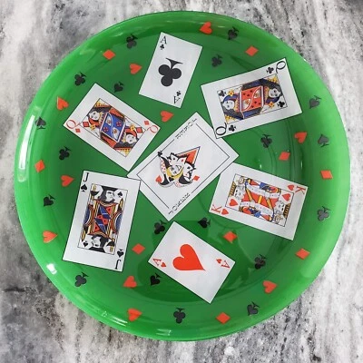 Luminarc Card Party 12 1/2" Serving Platter Poker Game Night Glass Platter Foto 1 de 4