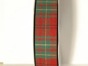#9  Plaid Christmas Ribbon  1 1/4" X 20 yards - Red & Green - Picture 1 of 2