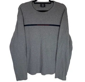 Polo Jeans Co Ralph Lauren Stripe Vintage Grey Long Sleeve T-Shirt Men's Size L - Picture 1 of 8