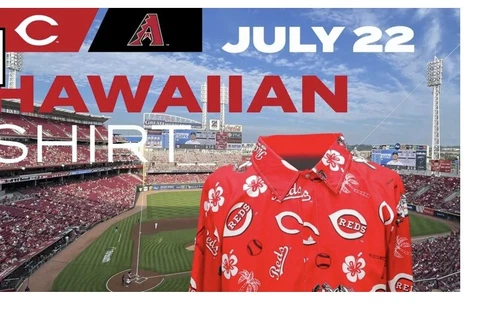 IN HAND NEW In Bag Cincinnati Reds Hawaiian Shirt SGA 7/22/2023. Size XL Cover