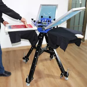 Vertical 3 Color 3Station Screen Printing Machine Press Printer Adjustable Stand - Picture 1 of 6