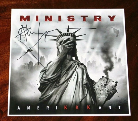 AL JOURGENSEN MINISTRY SIGNED AMERIKKKANT 12X12 ALBUM COVER PHOTO!!! Cover