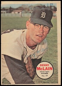 1968 O-Pee-Chee Posters OPC Pin-Ups Denny McLain Detroit Tigers #19
