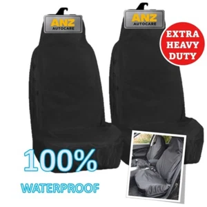 Heavy Duty Black Waterproof Car Seat Covers 2 x Fronts-FOR BMW 1 SERIES ALL YEAR - Picture 1 of 2