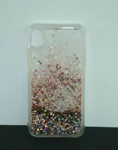 Custodia iPhone X rosa glitter bordo oro rosa (stock USA) - Foto 1 di 4