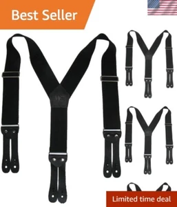 Comfortable 2-Inch Cotton Webbing Suspenders - Adjustable Y-Back Design - Picture 1 of 7