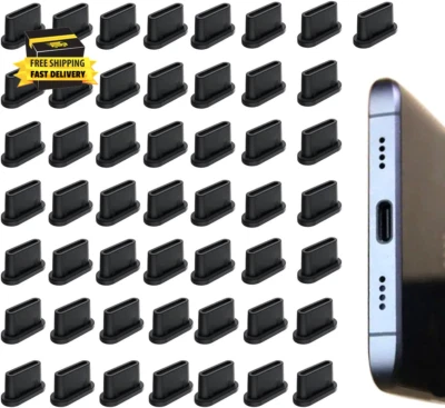 50 Piezas USB C Enchufe Antipolvo, USB Tipo C Cubierta Antipolvo Enchufes, Puerto de Carga Tipo C P Foto 1 de 4