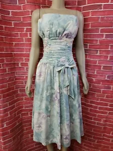 All That Jazz RARE Vintage Floral Blue Cottagecore Roses Women's Dress #CB8 - Picture 1 of 10